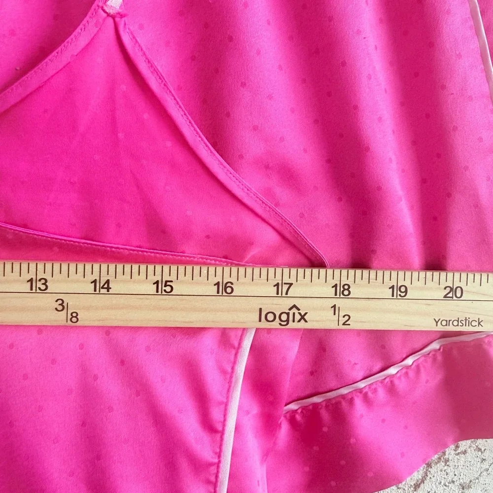 Victorias Secret Satin Pajama Set Hot Pink Polka Dot‎ PJs Silky Cami Shorts Y2K - Picture 16 of 16